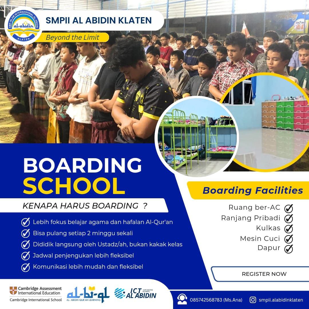 Sangat Nyaman Ikut Boarding/Asrama di SMP Islam Al-Abidin Klaten