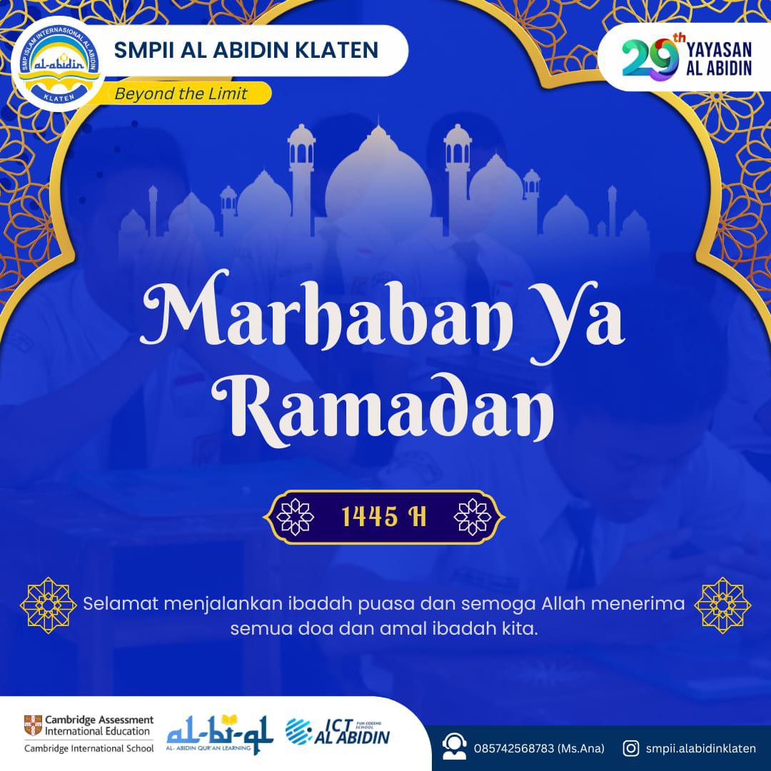 SMP II Al Abidin Klaten Mengucapkan Marhaban Yaa Ramadhan