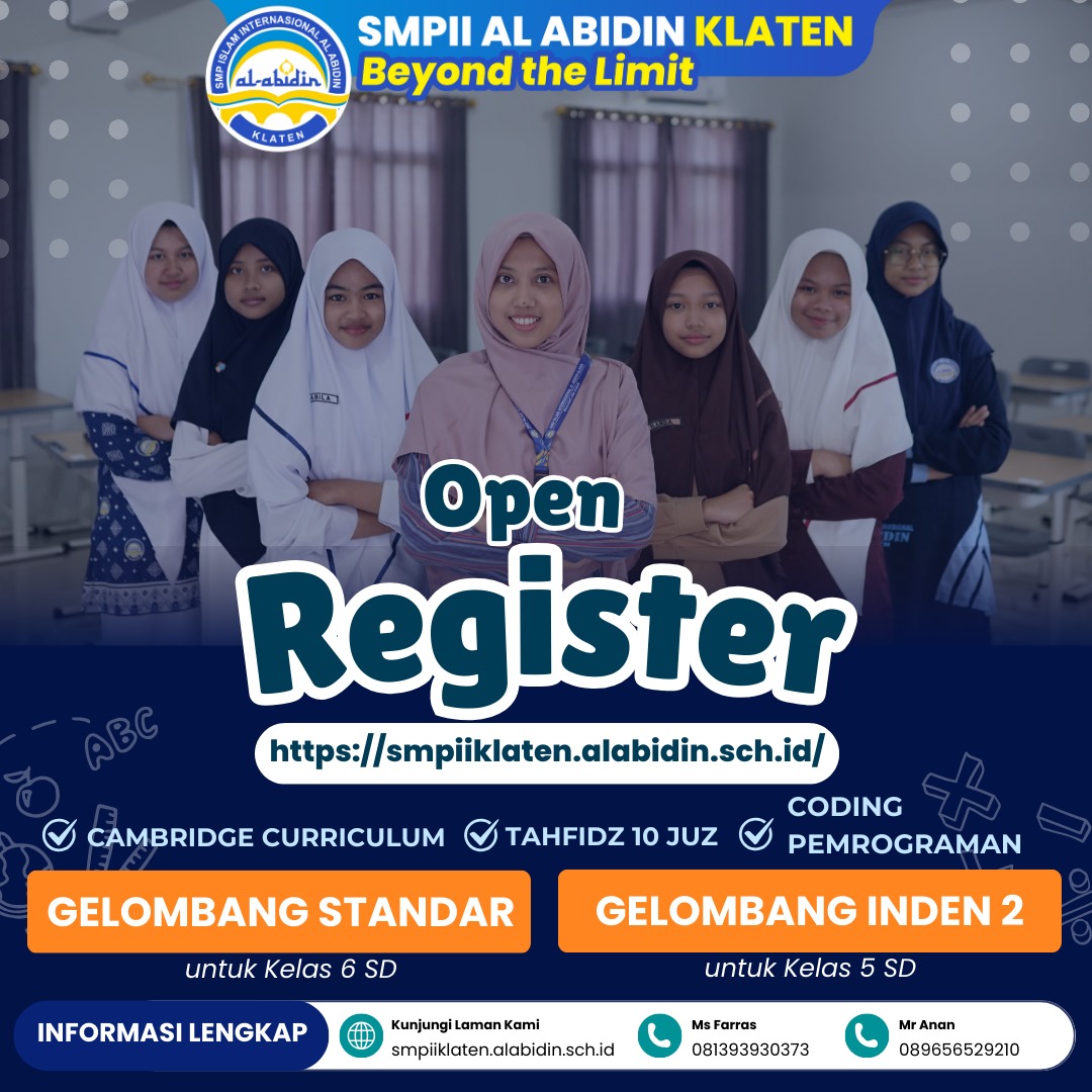 SMP Klaten, SMP Terbaik di Klaten, SMP Internasional Terbaik di Klaten, SMP Islam Terbaik di Klaten, SMP Tahfidz Terbaik di Klaten, SMP Swasta Terbaik di Klaten, SMP Favorit di Klaten, PPDB Online, PPDB SMP di Klaten, PPDB SMP Klaten, Pendaftaran SMP di Klaten, SMP boarding di Klaten, SMP Asrama di Klaten, SMP Unggulan di Klaten, Sekolah Terbaik di Klaten, Sekolah Internasional Terbaik di Klaten, Sekolah Islam Terbaik di Klaten, Sekolah Tahfidz Terbaik di Klaten, Sekolah Swasta Terbaik di Klaten, Sekolah Favorit di Klaten, Sekolah Unggulan di Klaten, Sekolah boarding di Klaten, Sekolah Asrama di Klaten, boarding school di klaten, SMP terbaik di Jawa Tengah, SMP Islam terbaik di Jawa Tengah, SMP Swasta terbaik di Jawa Tengah, SMP Unggulan di Jawa Tengah, SMP Favorit di Jawa Tengah, SMP Internasional di Jawa Tengah